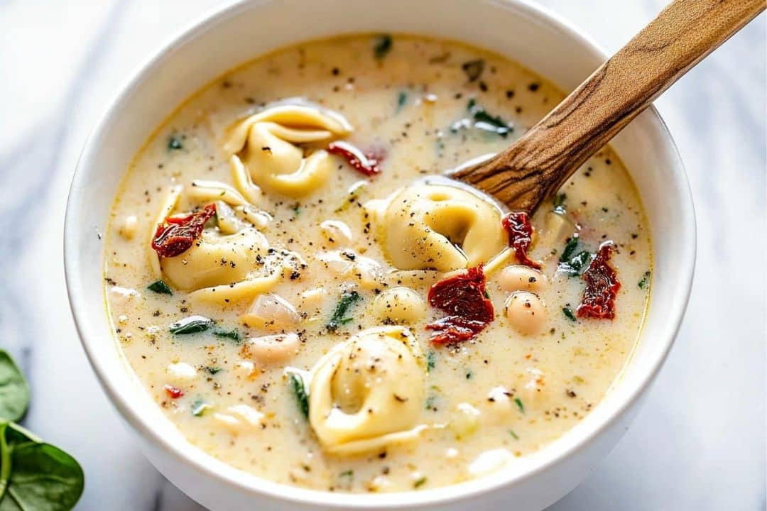 Creamy Tuscan Chicken Tortellini Soup Recipe