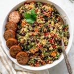 Easy Quinoa Salad with Sausages and Fresh Vegetables Recipe