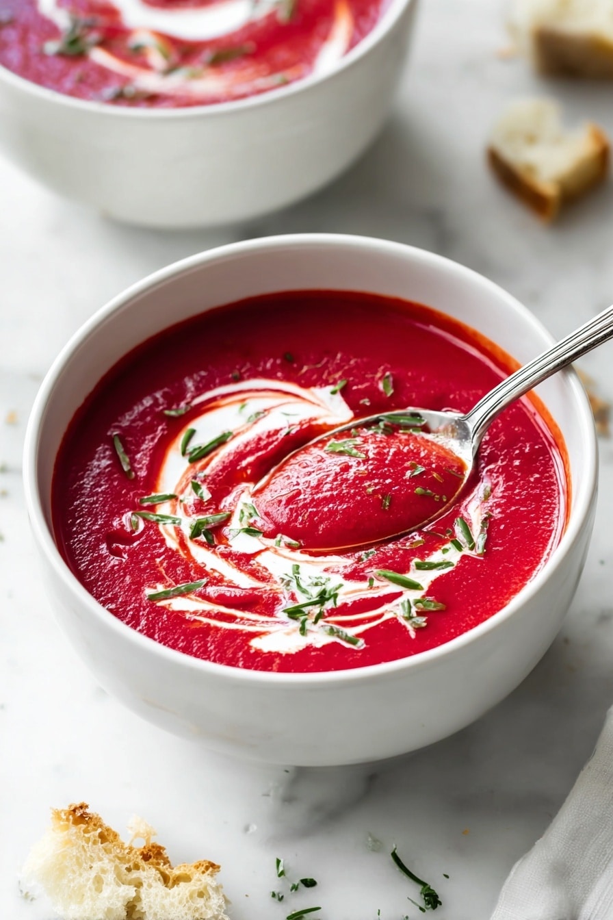 Creamy Beet, Sweet Potato, and Parsnip Soup Recipe