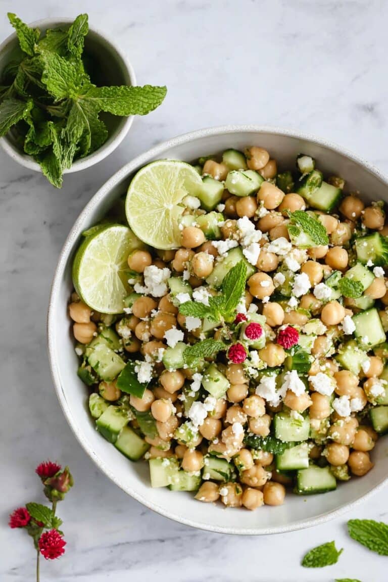 Chickpea Cucumber Feta Salad Recipe
