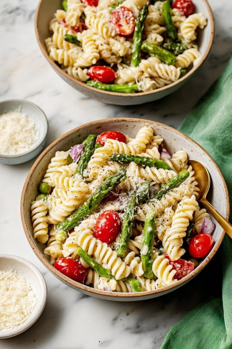Asparagus Pasta Salad with Lemon-Dijon Dressing Recipe