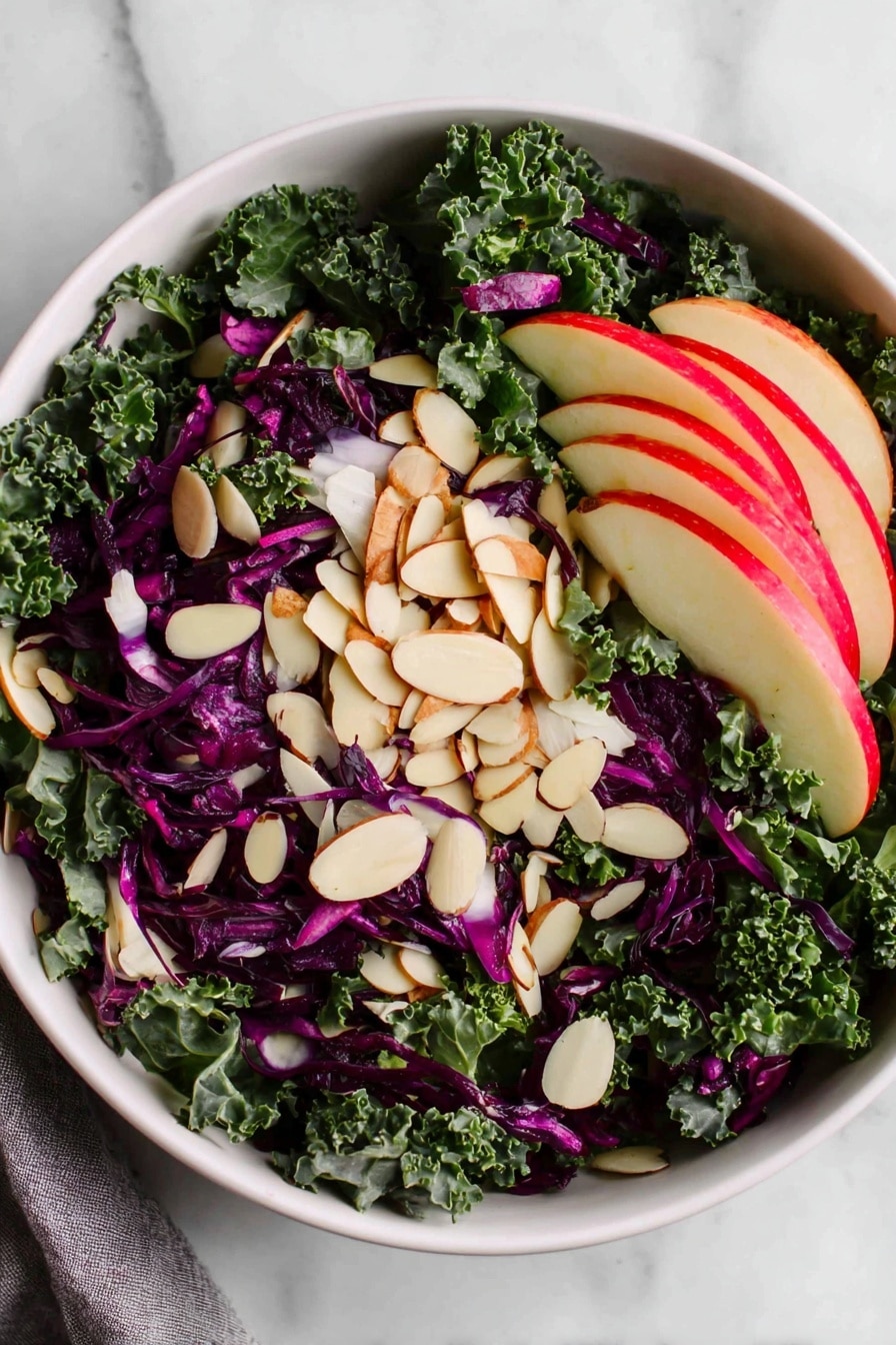 Chopped Red Cabbage Kale Salad with Lemon Balsamic Dressing Recipe