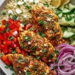 Chicken Couscous Salad with Roasted Spiced Chicken and Fresh Vegetables Recipe