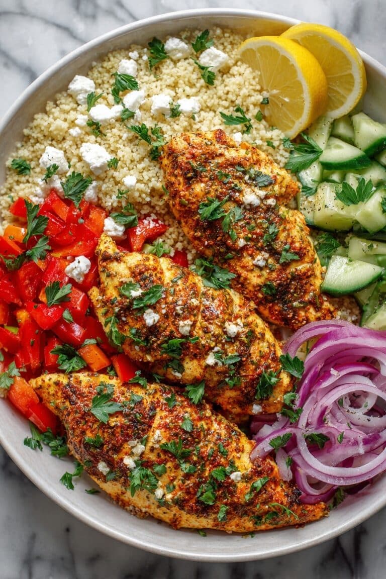 Chicken Couscous Salad with Roasted Spiced Chicken and Fresh Vegetables Recipe