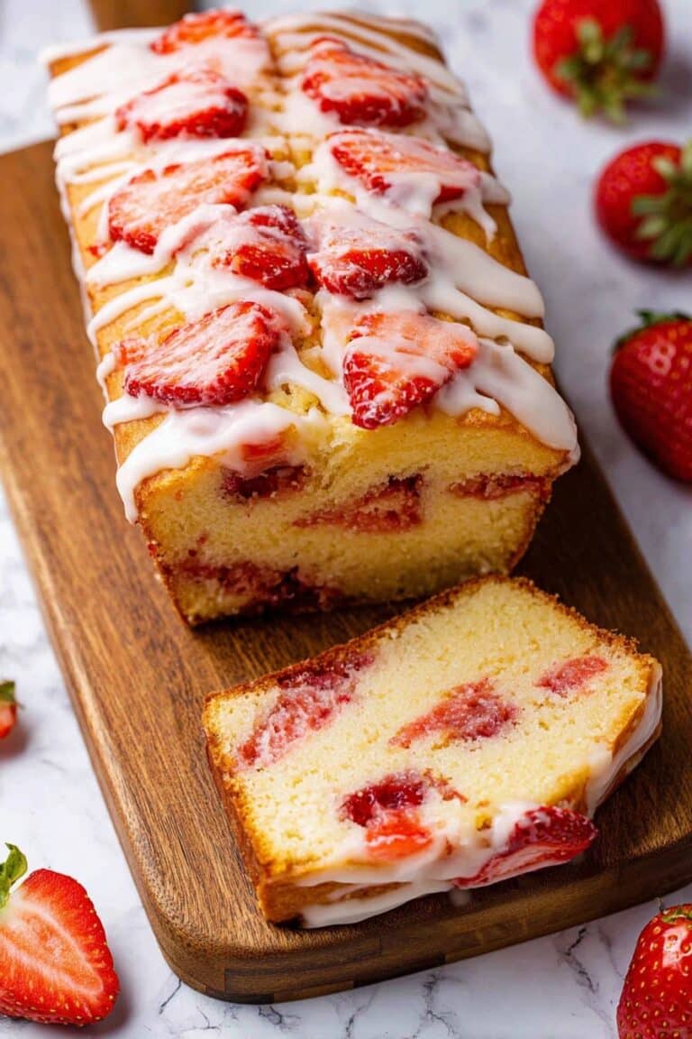 Strawberry Bread with Vanilla Glaze Recipe