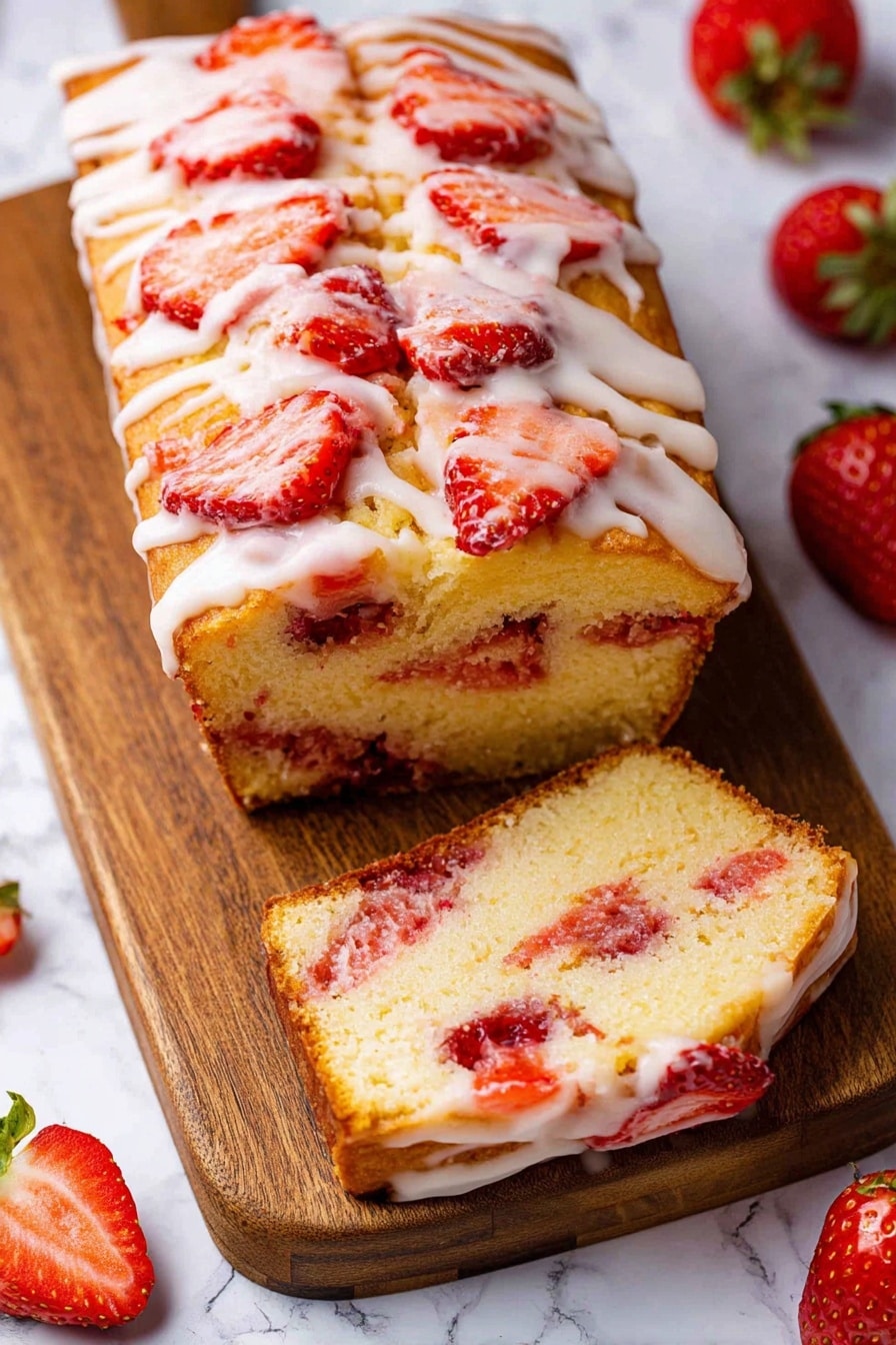 Strawberry Bread with Vanilla Glaze Recipe