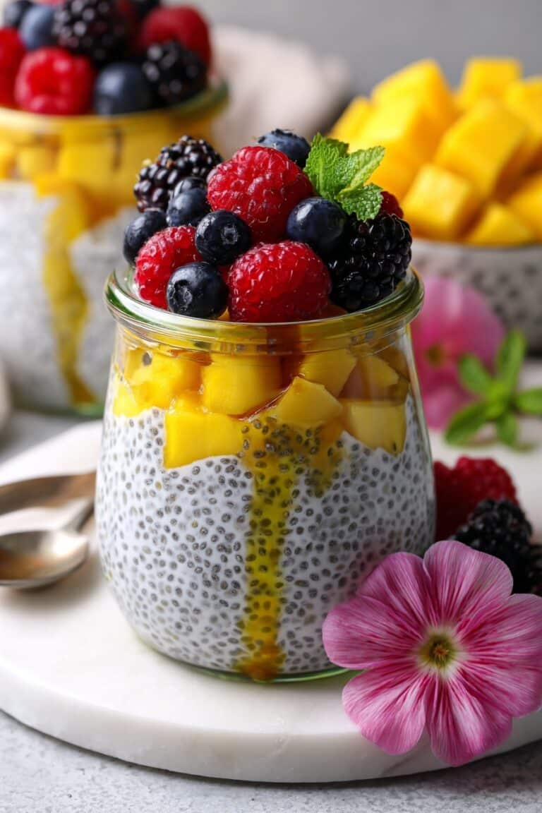 Mango Chia Pudding with Refreshing Fruit Salad Recipe