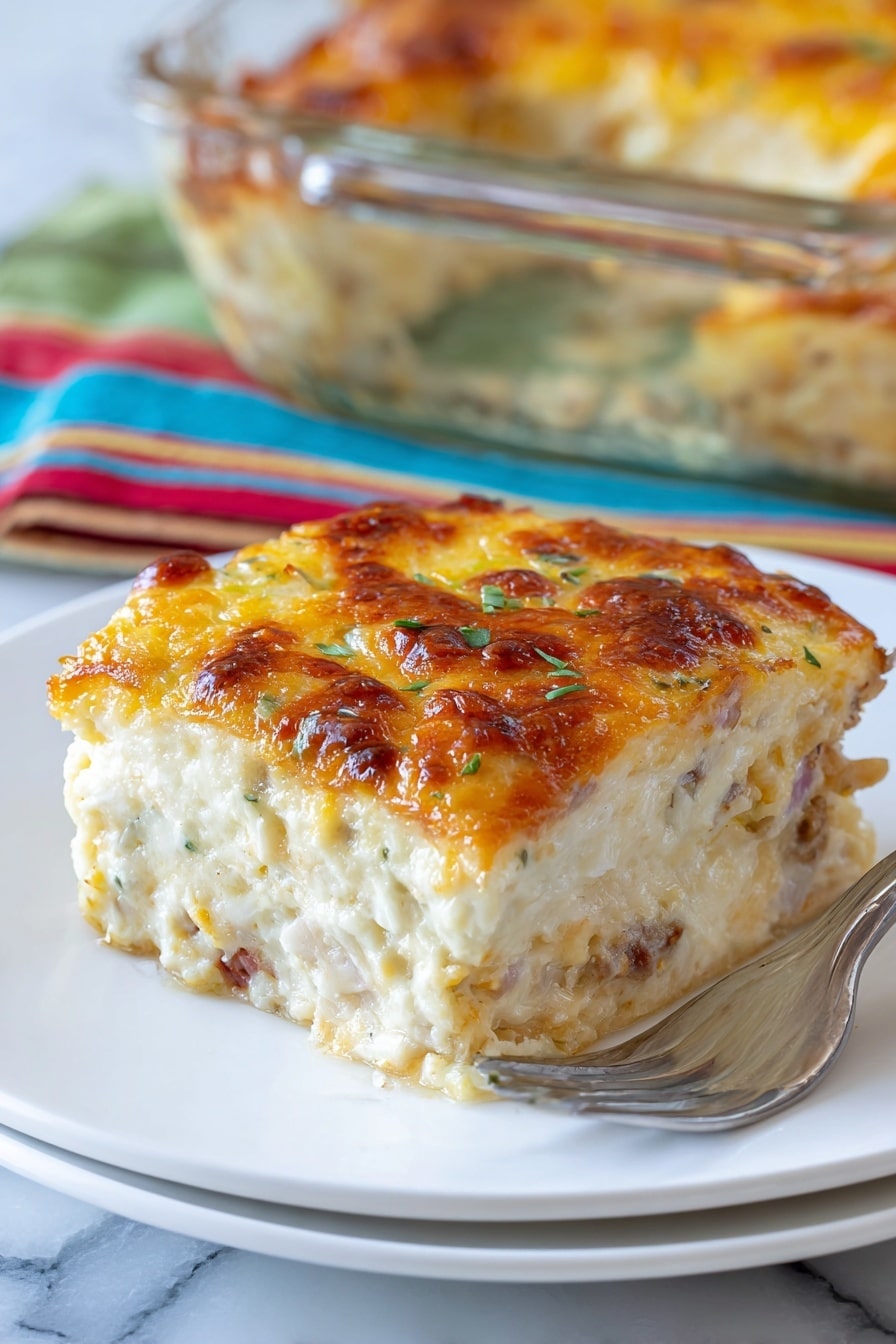 Overnight Breakfast Casserole with Sausage, Potatoes, and Cheese Recipe