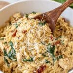 Creamy Tuscan Chicken Orzo in the Slow Cooker Recipe