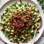 Thanksgiving Peas with Pear and Pancetta Recipe