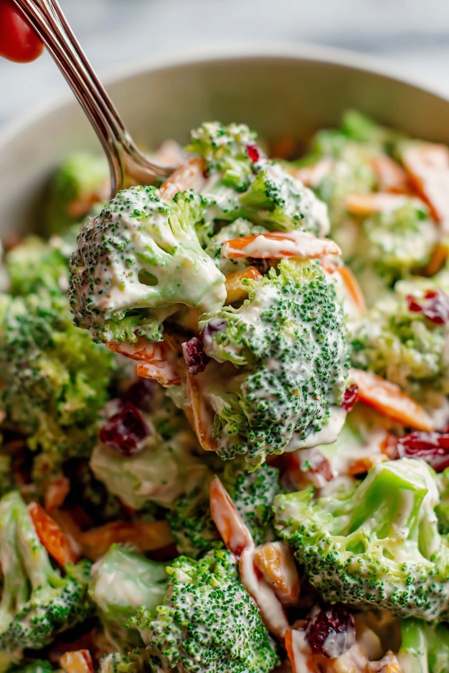 Broccoli Salad with Bacon, Cranberries, and Cheddar Recipe