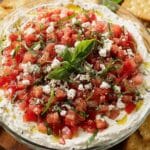 Vibrant Bruschetta Dip with Fresh Tomatoes, Basil, and Creamy Feta Recipe