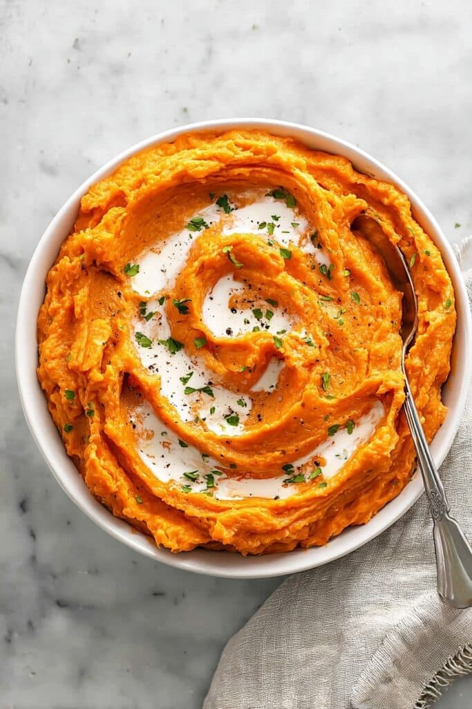 Creamy Savory Mashed Sweet Potatoes Recipe