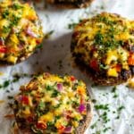 Stuffed Portobello Mushrooms with Chicken, Cheddar, and Veggies Recipe