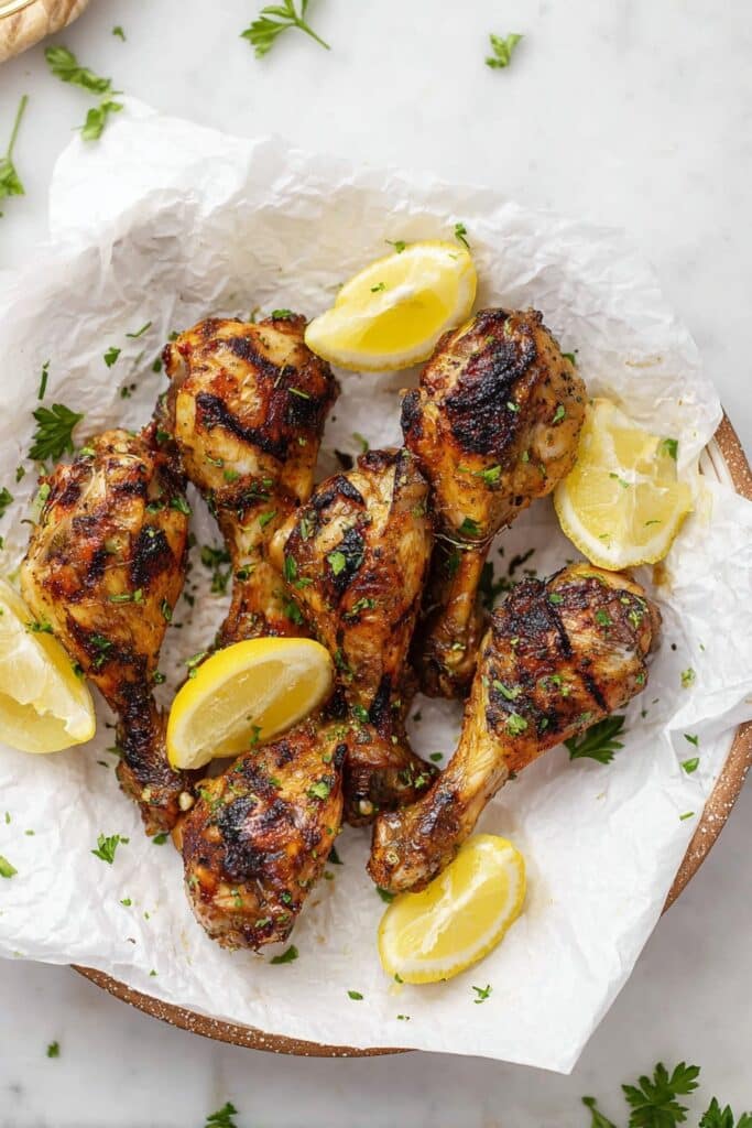 Air Fryer Lemon Garlic Chicken Drumsticks Recipe