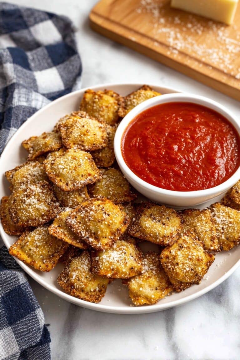 Baked Toasted Ravioli with Parmesan and Marinara Dipping Sauce Recipe