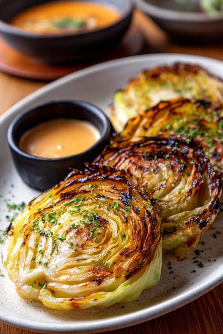 Oven Roasted Garlic Cabbage Steaks Recipe