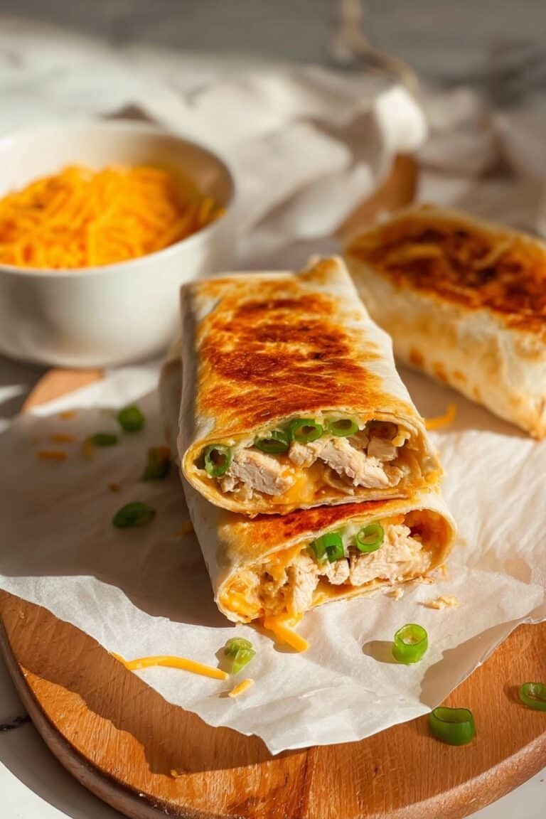 Cheesy Garlic Chicken Wraps Recipe