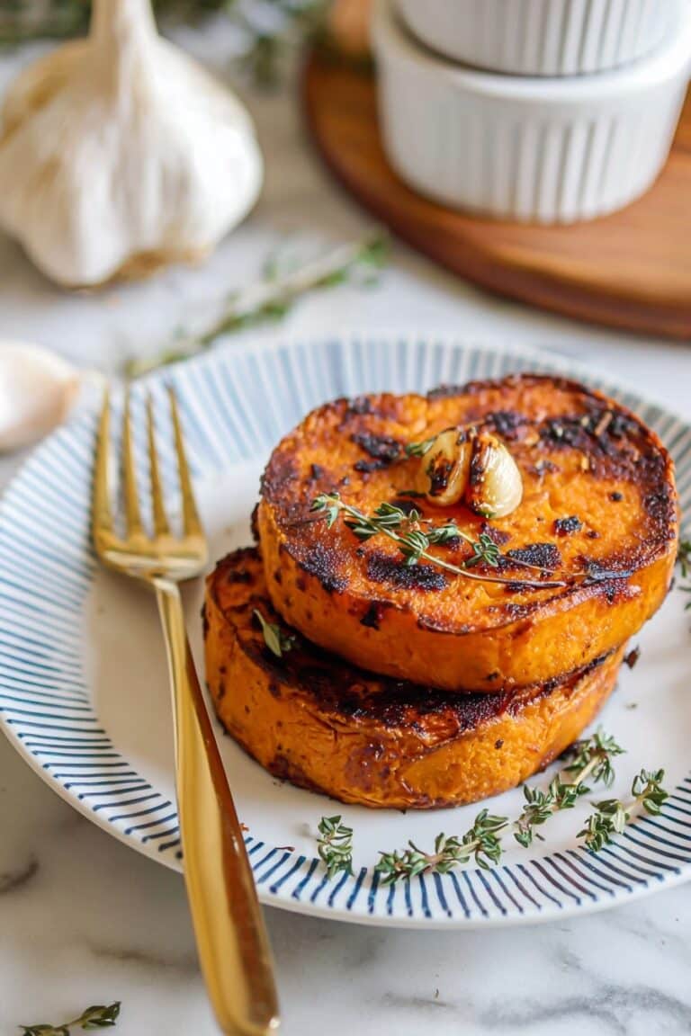 Butternut Squash Steaks with Garlic and Thyme Recipe