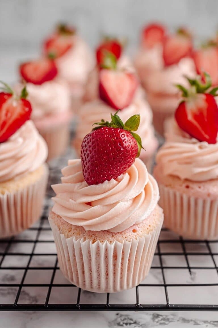 Strawberry Lemon Cupcakes with Fresh Strawberry Buttercream Recipe