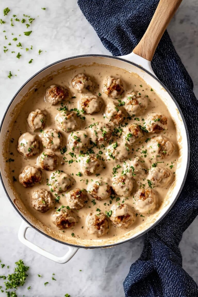 Homemade Meatballs with Creamy Sauce Recipe