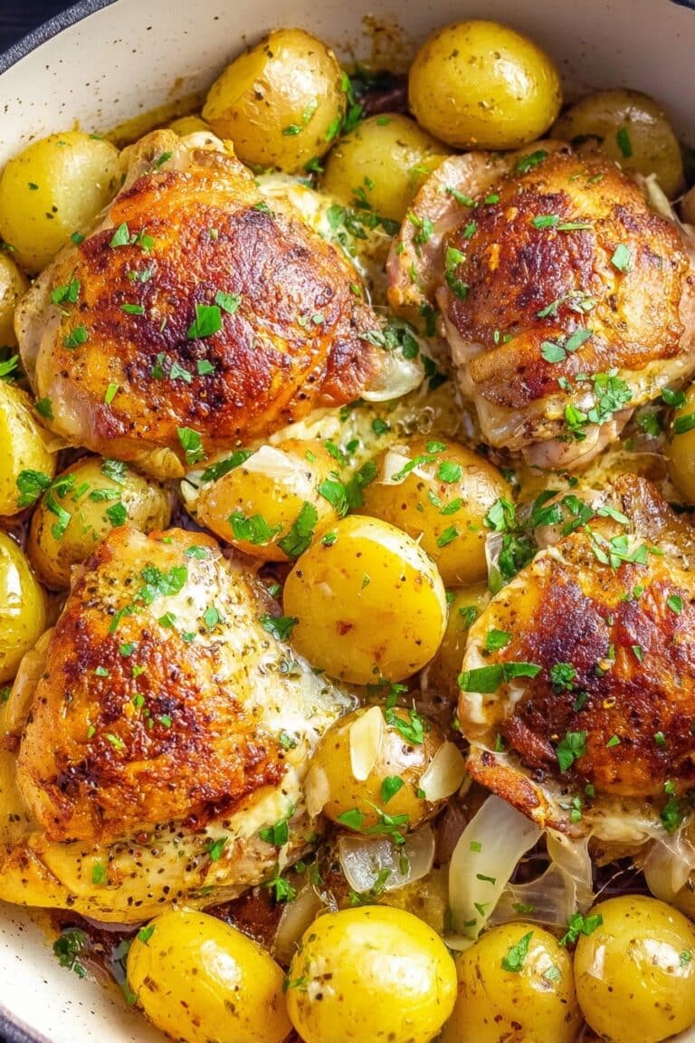 Slow Cooker Garlic Parmesan Chicken and Potatoes Recipe