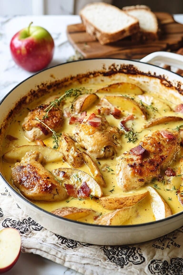 French Chicken Casserole à la Normande Recipe
