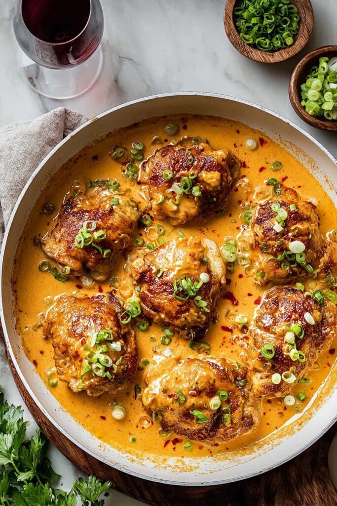 Skillet Bang Bang Chicken Thighs Recipe
