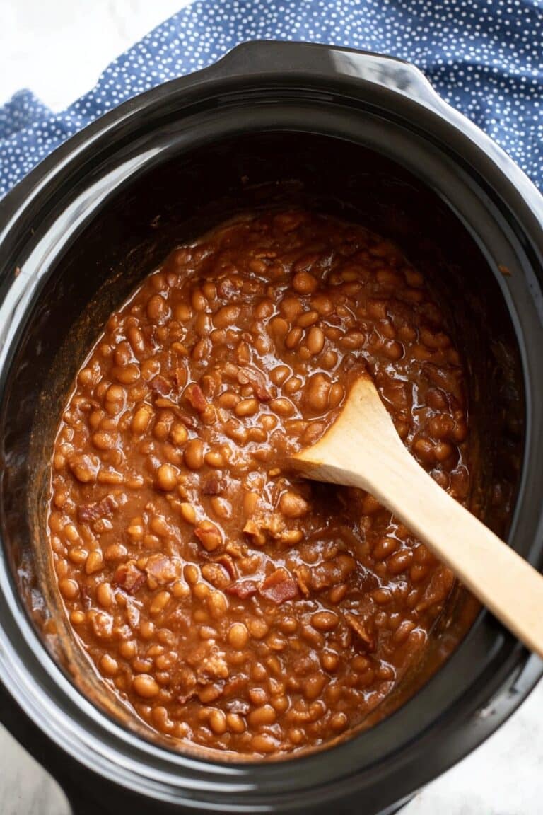 Classic BBQ Slow Cooker Baked Beans Recipe