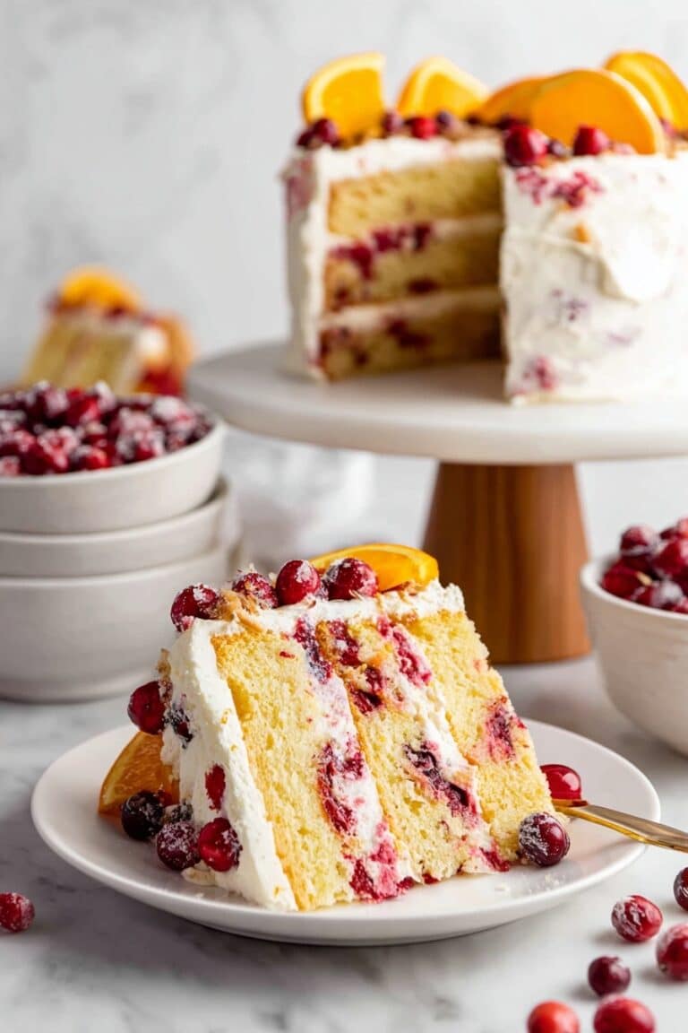 Cranberry Orange Cake with White Chocolate Frosting Recipe