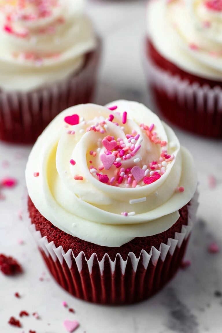 Red Velvet Cupcakes for Valentine’s Day with Cream Cheese Frosting Recipe