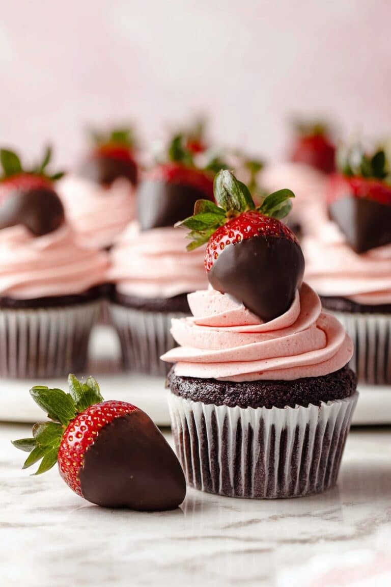 Chocolate Covered Strawberry Cupcakes for Valentine’s Day Recipe