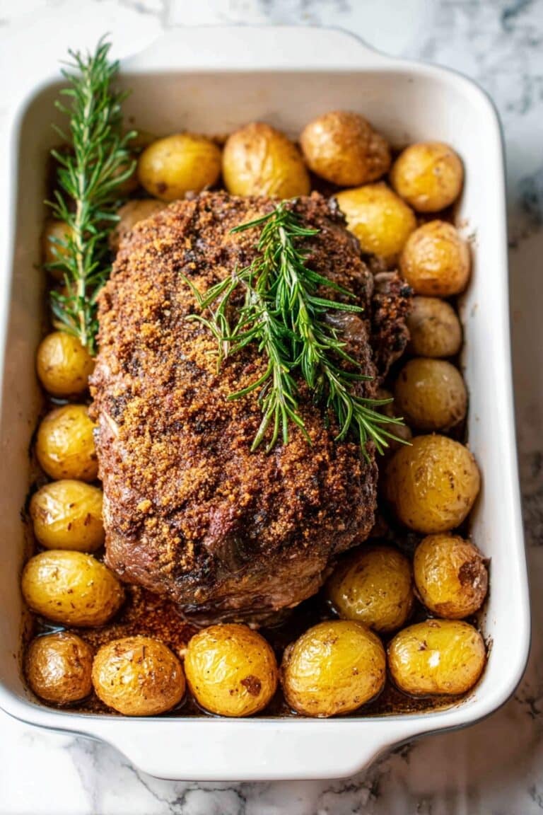 Garlic & Herb Roast Boneless Leg of Lamb for Easter Recipe