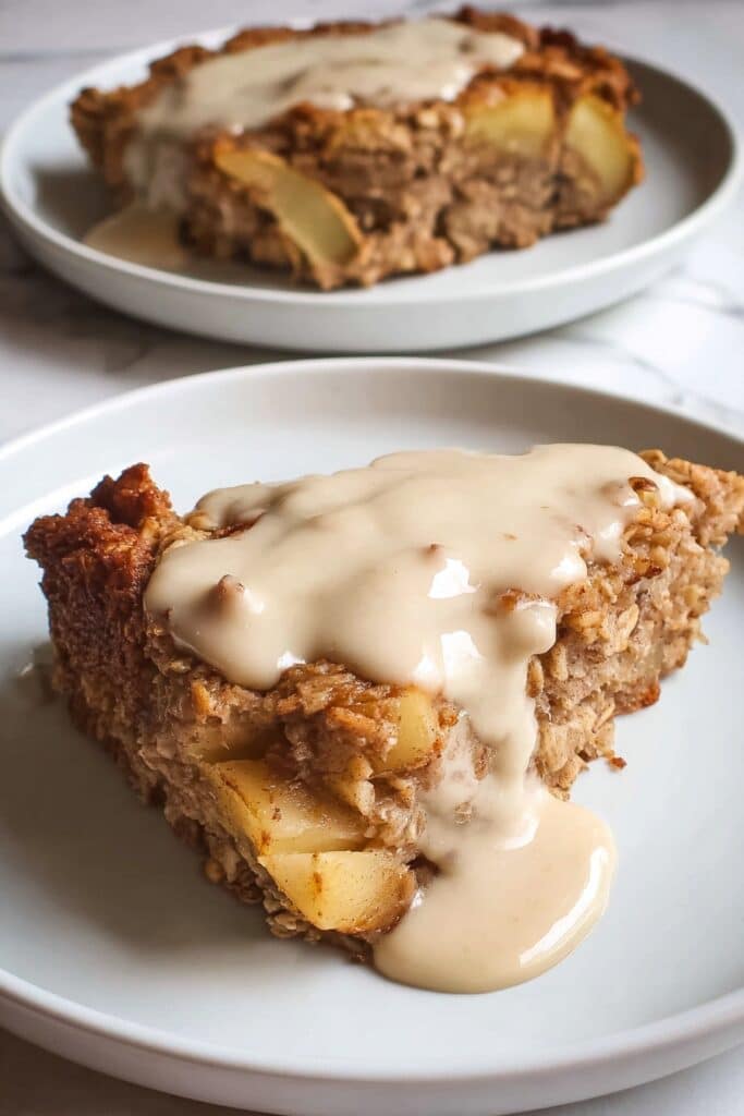 Apple Cinnamon Baked Oatmeal with Yogurt Frosting Recipe