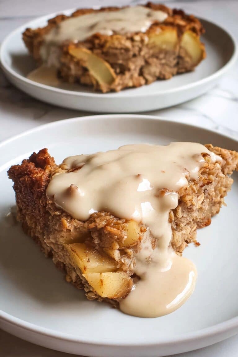 Apple Cinnamon Baked Oatmeal with Yogurt Frosting Recipe