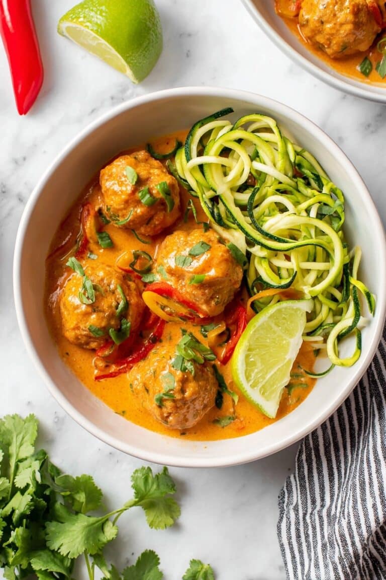 Coconut Curry Meatballs with Spiced Tomato Coconut Sauce Recipe
