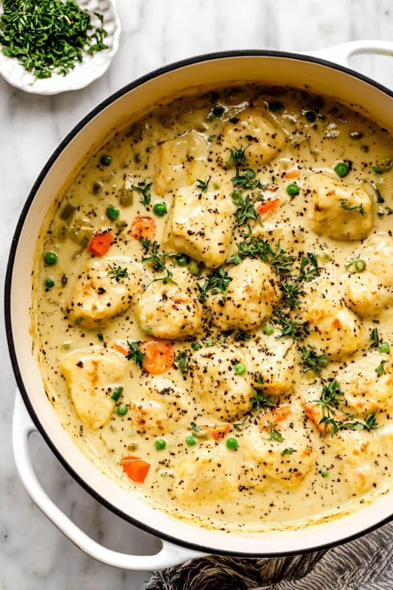 One Pot Chicken Dumpling Soup with Refrigerated Biscuit Dough Recipe