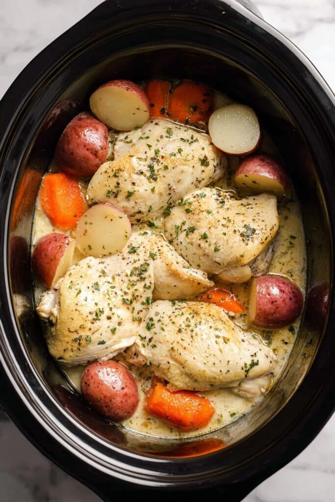 Slow Cooker Creamy Ranch Chicken with Vegetables Recipe