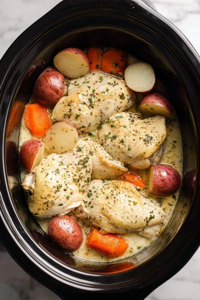 Slow Cooker Creamy Ranch Chicken with Vegetables Recipe