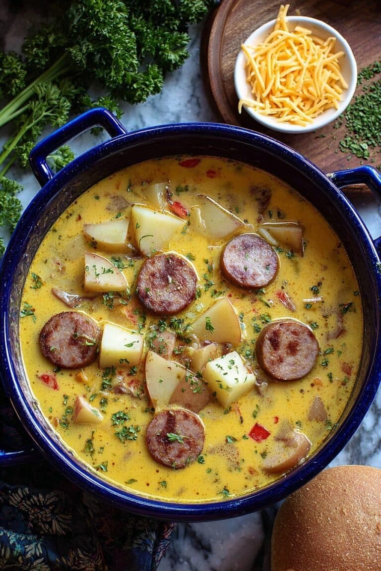 Cajun Potato Soup with Sausage and Cheddar Recipe