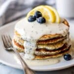 Lemon Poppy Seed Pancakes with Lemon Glaze Recipe