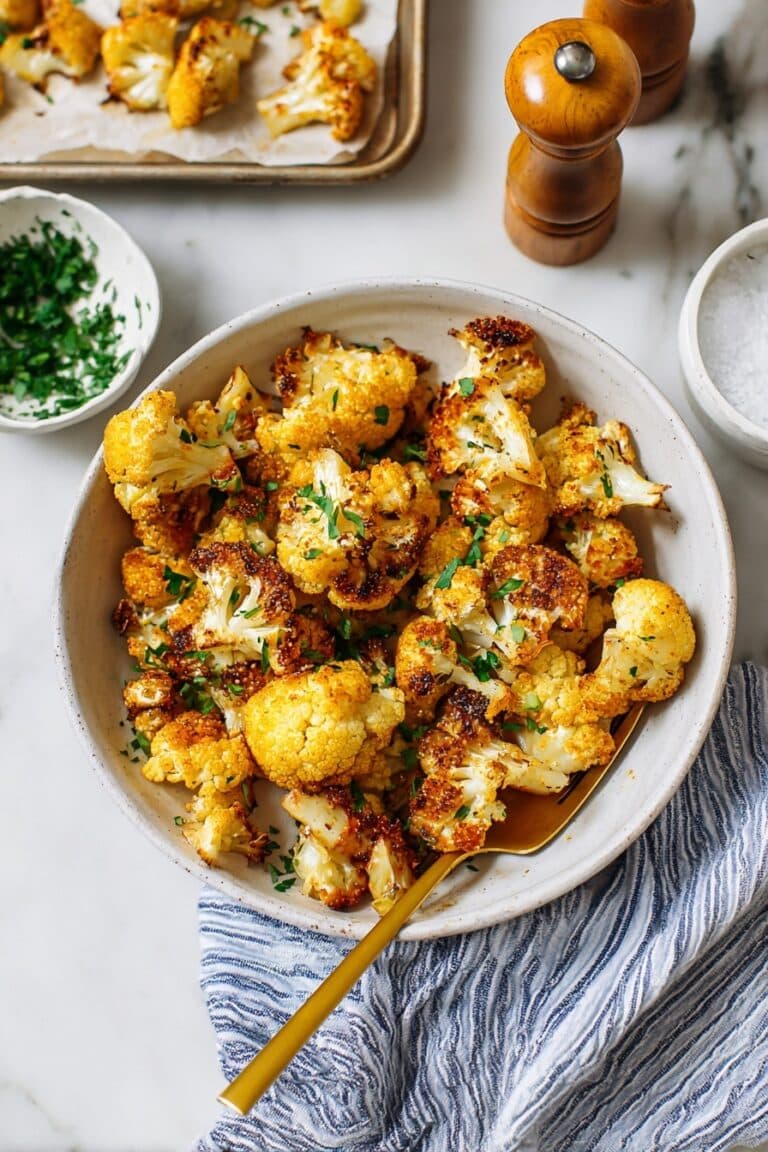 Roasted Cauliflower with Parmesan and Garlic Recipe