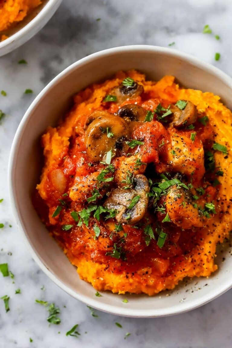 Chicken Stroganoff with Butternut Squash Mash Recipe