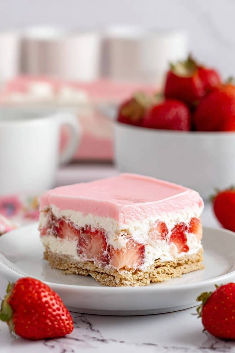 Strawberries and Cream Eclair Cake Recipe