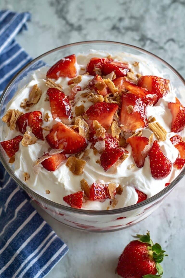 Creamy Strawberry Praline Salad Recipe