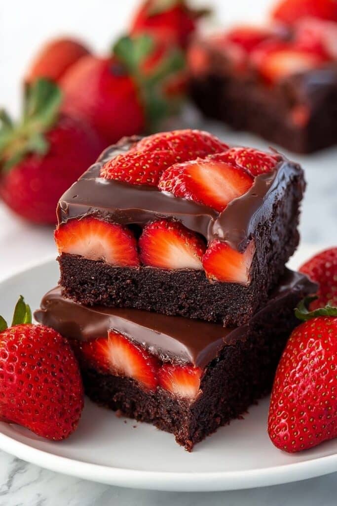 Chocolate Covered Strawberry Brownies Recipe