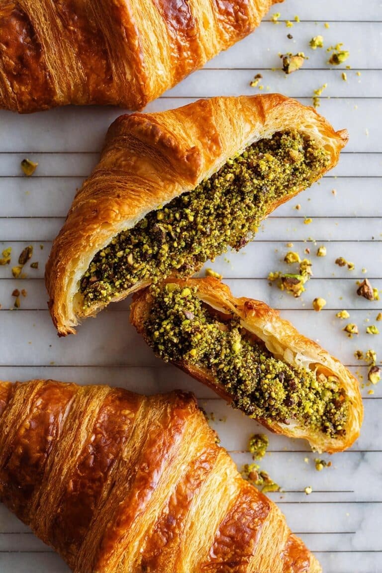 Chocolate Pistachio Croissants with Ricotta Cream Recipe