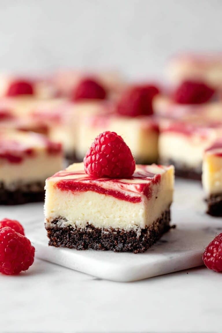 White Chocolate Raspberry Cheesecake Bars Recipe