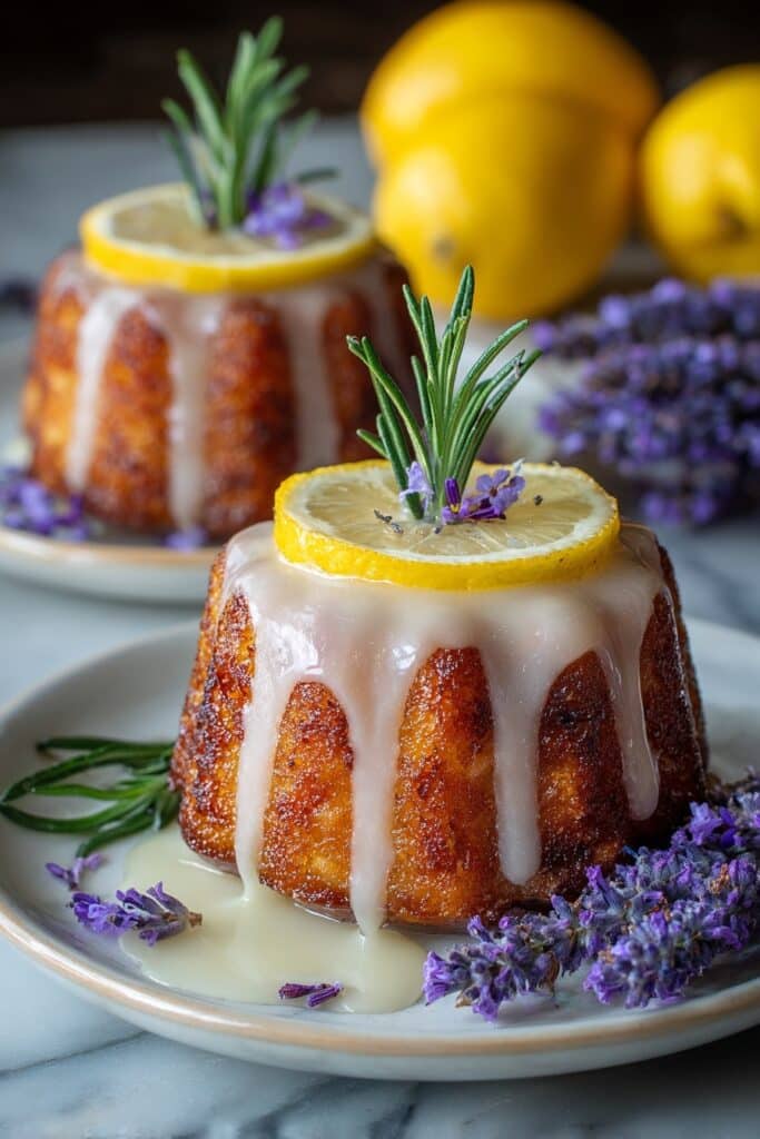 Mini Lemon Cakes with Lavender Glaze Recipe