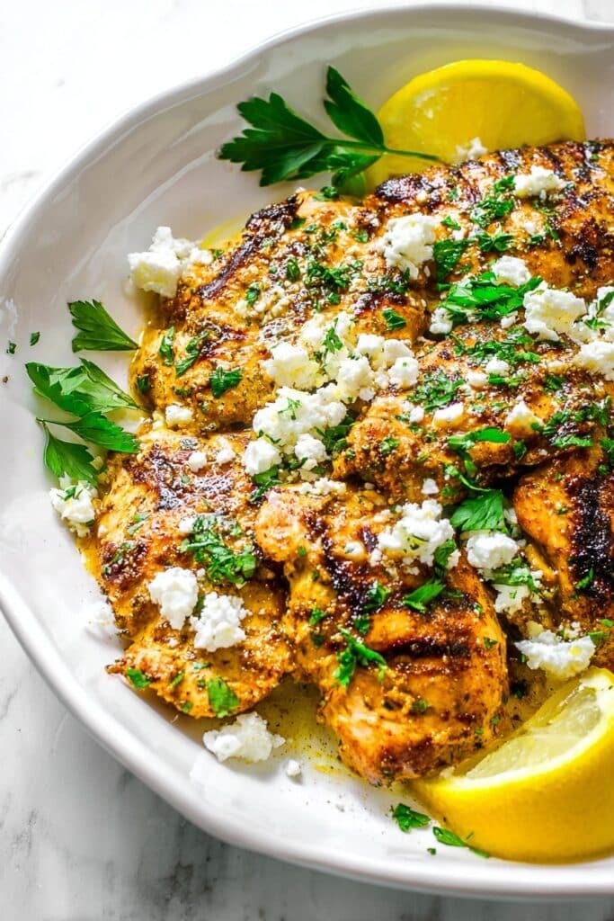 Greek Chicken with Lemon and Feta Recipe